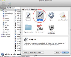 Automator program steg 1 Automator program steg 1
